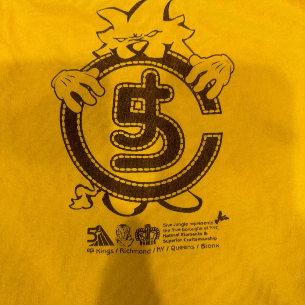 5ive Jungle &Co Kings County Yellow Men’s Medium Tshirt - Picture 8 of 10